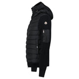 MONCLER PADDED ZIP-UP HOODED SWEATSHIRT BLACK