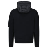 MONCLER PADDED ZIP-UP HOODED SWEATSHIRT BLACK