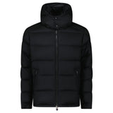 MONCLER MONTGENEVRE WOOL FLANNEL DOWN JACKET BLACK
