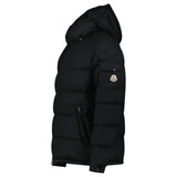 MONCLER MONTGENEVRE WOOL FLANNEL DOWN JACKET BLACK