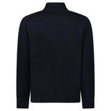 MONCLER PADDED WOOL ZIP-UP CARDIGAN NAVY BLUE