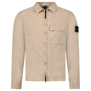 STONE ISLAND BRUSHED ORGANIC COTTON OVERSHIRT DESERT