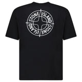 STONE ISLAND COMPASS-PRINT CREWNECK T-SHIRT BLACK