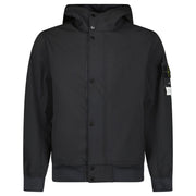 STONE ISLAND SOFT-SHELL HOODED JACKET BLACK