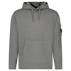 CP COMPANY DIAGONAL COTTON FLEECE LENS HOODIE GREY