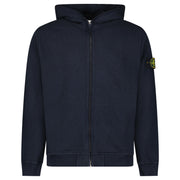 STONE ISLAND ORGANIC COTTON FLEECE HOODIE NAVY BLUE