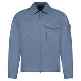 STONE ISLAND GHOST ZIP UP OVERSHIRT SLATE BLUE