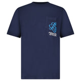 AIMÉ LEON DORE MONOGRAM POCKET TEE NAVY BLUE