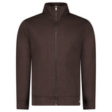 PECKHAM RYE JERSEY INTERLOCK ZIP FUNNEL SWEAT BROWN/JAVA