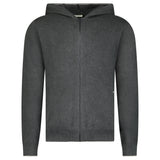 PECKHAM RYE MILANO KNIT ZIP HOODIE CHARCOAL GREY