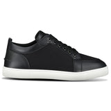 CHRISTIAN LOUBOUTIN RANTULOW COTTON T-WILL AND LEATHER TRAINERS BLACK