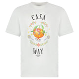 CASABLANCA CASA WAY ORANGE MASCOT SHORT SLEEVE T‑SHIRT WHITE