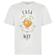 CASABLANCA CASA WAY ORANGE MASCOT SHORT SLEEVE T‑SHIRT WHITE