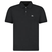 CP COMPANY STRETCH PIQUET SHORT SLEEVE POINT COLLAR POLO BLACK