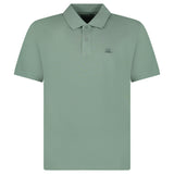 CP COMPANY STRETCH PIQUET SHORT SLEEVE POINT COLLAR POLO GREEN