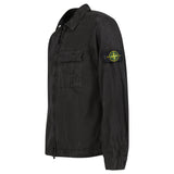 STONE ISLAND BRUSHED ORGANIC COTTON OVERSHIRT BLACK
