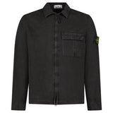 STONE ISLAND ZIP UP OVERSHIRT BLACK