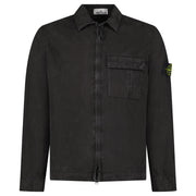 STONE ISLAND BRUSHED ORGANIC COTTON OVERSHIRT BLACK