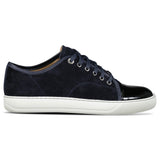 LANVIN SUEDE PATENT TOE DBB1 TRAINER NAVY