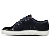 LANVIN SUEDE PATENT TOE DBB1 TRAINER NAVY