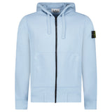 STONE ISLAND ORGANIC COTTON FLEECE HOODIE BLUE