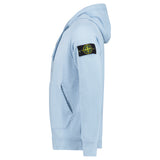 STONE ISLAND ORGANIC COTTON FLEECE HOODIE BLUE