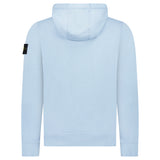 STONE ISLAND ORGANIC COTTON FLEECE HOODIE BLUE