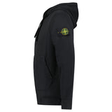 STONE ISLAND ORGANIC COTTON FLEECE HOODIE BLACK