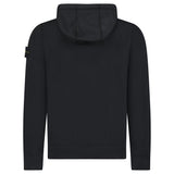 STONE ISLAND ORGANIC COTTON FLEECE HOODIE BLACK