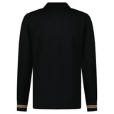 BURBERRY PACE SIGNATURE STRIPE WOOL POLO BLACK