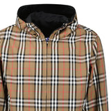 BURBERRY STANFORD ZIP-UP REVERSIBLE CHECK JACKET BLACK