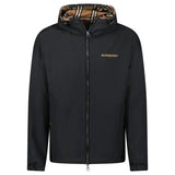 BURBERRY STANFORD ZIP-UP REVERSIBLE CHECK JACKET BLACK