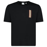 BURBERRY ELLISON STRIPE POCKET T-SHIRT BLACK