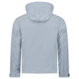 BURBERRY 'HARGRAVE' ZIP-UP LOGO HOODED RAIN JACKET GALE GREY