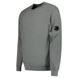 CP COMPANY LIGHT FLEECE CREWNECK LENS SWEATSHIRT IN GUNMETAL