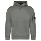 CP COMPANY POCKET LENS DIAGONAL EMERIZED HOODIE GUNMETAL