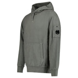CP COMPANY POCKET LENS DIAGONAL EMERIZED HOODIE GUNMETAL
