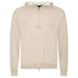 GRAN SASSO COTTON-CASHMERE ZIP HOODIE IN BEIGE