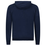 GRAN SASSO COTTON-CASHMERE ZIP HOODIE IN NAVY
