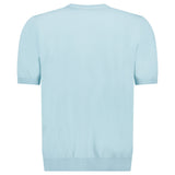 GRAN SASSO COTTON KNIT T-SHIRT IN LIGHT BLUE