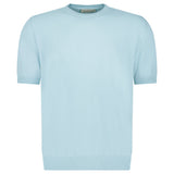 GRAN SASSO COTTON KNIT T-SHIRT IN LIGHT BLUE