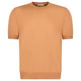 GRAN SASSO COTTON KNIT T-SHIRT IN ORANGE