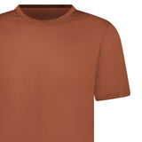 GRAN SASSO MERCERISED COTTON CREWNECK T-SHIRT IN BROWN