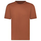 GRAN SASSO MERCERISED COTTON CREWNECK T-SHIRT IN BROWN
