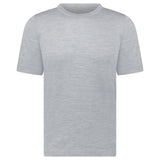 GRAN SASSO SHORT SLEEVE WOOL/SILK/CASHMERE CREWNECK IN LIGHT GREY