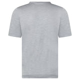 GRAN SASSO SHORT SLEEVE WOOL/SILK/CASHMERE CREWNECK IN LIGHT GREY