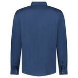 GRAN SASSO MERCERIZED COTTON JERSEY SHIRT IN BLUE