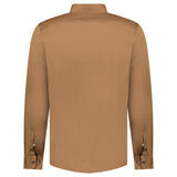 GRAN SASSO MERCERIZED COTTON JERSEY SHIRT IN BROWN