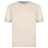 GRAN SASSO PURE COTTON T-SHIRT IN BEIGE / LIGHT GREY