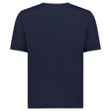 GRAN SASSO PURE COTTON T-SHIRT IN NAVY / LIGHT GREY